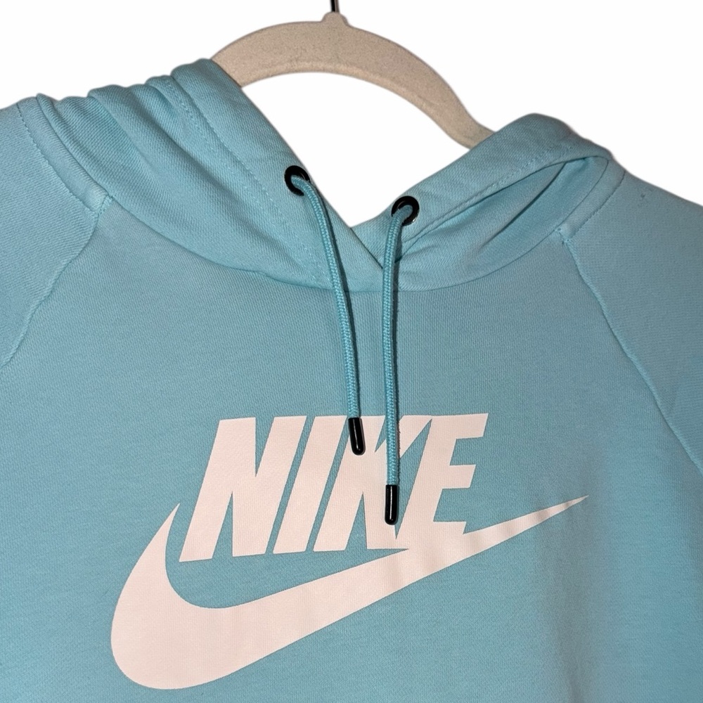 Nike Light Blue Logo Pullover Hoodie Sweatshirt Size S - Picture 3 of 6